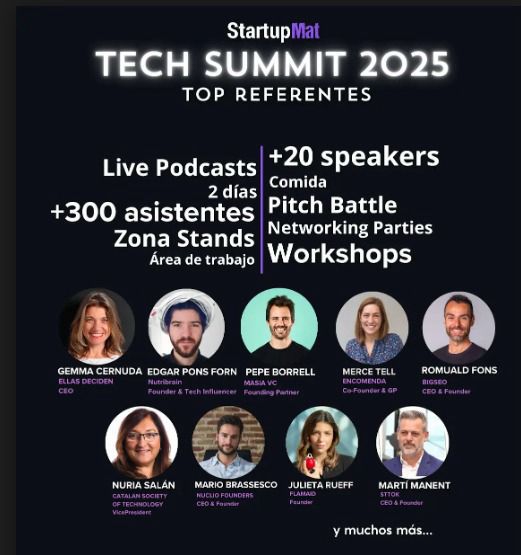 Imagen editorial de Llega el StartupMAT Tech Summit 2025 los días 28 y 29 de mayo en el Tecnocampus de Mataró.