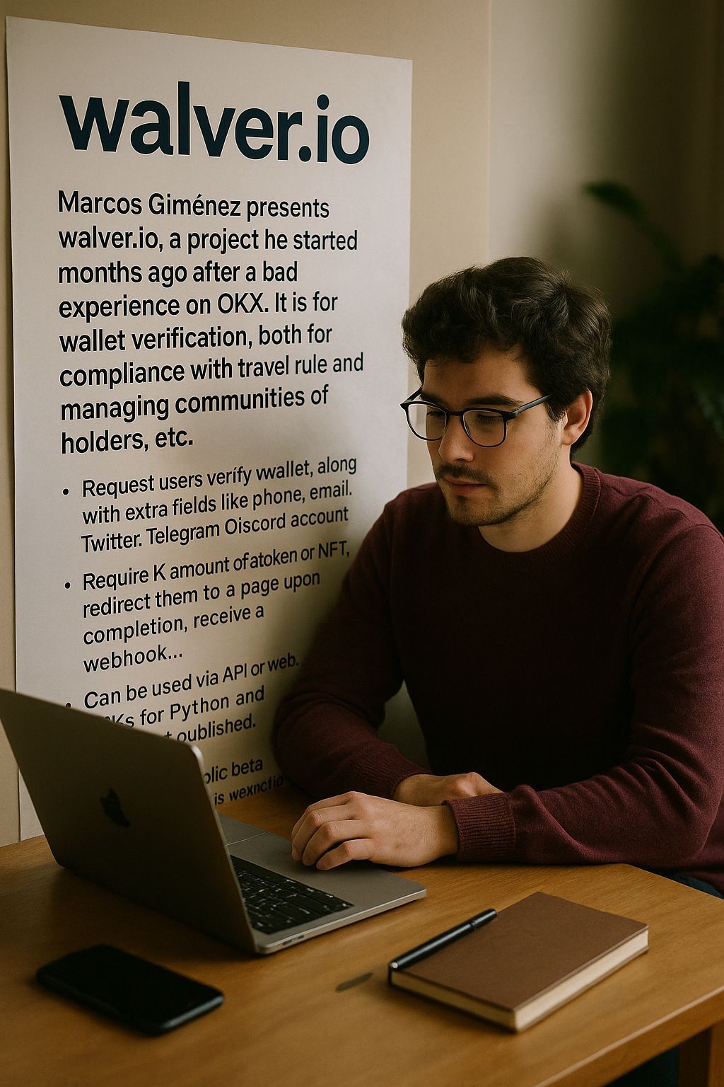 Imagen editorial de Conoce uno de esos builders que no se queda de brazos cruzados frente a los problemas. Presentamos el nuevo proyecto del C4E Friend @Marcos Giménez de Walver.io